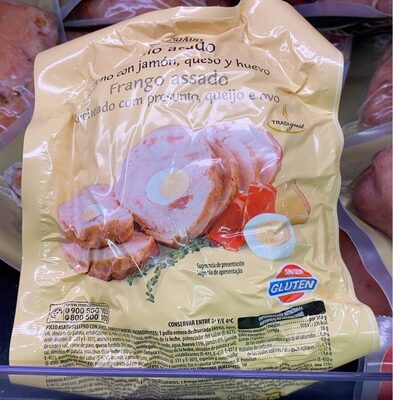 Pollo asado relleno jamon, huevo y queso