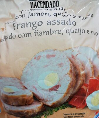 Pollo asado relleno con jamón, queso y huevo