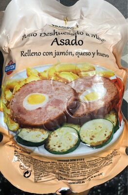 Pollo asado relleno de jamon, queso y huevo