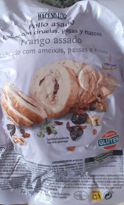 Pollo asado relleno de pasas ciruelas y nueces