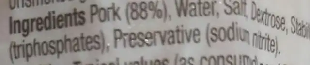 gammon joint ingredients label