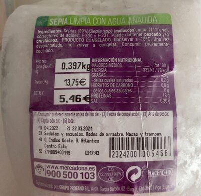 Sepia limpia con agua front packaging