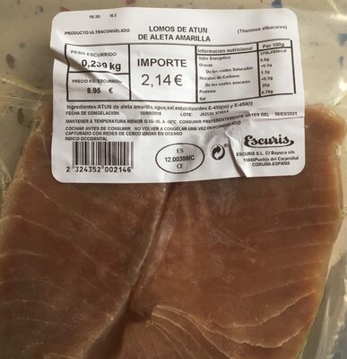Lomos de atún de aleta amarilla