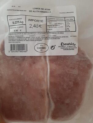 Lomos de atún de aleta amarilla
