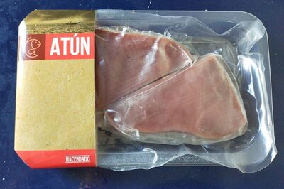 Rodajas de atún de aleta amarilla congeladas front packaging