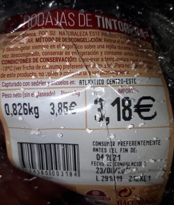 Rodajas de tintorera front packaging