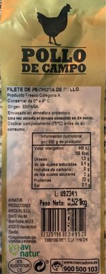 Filetes de pechuga de pollo rural