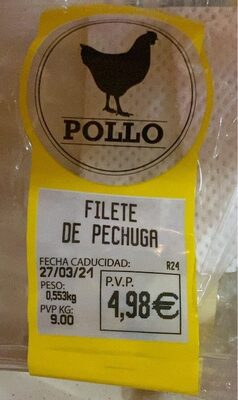 Filete de pechuga de pollo front packaging