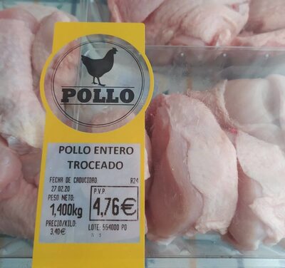 Pollo entero troceado
