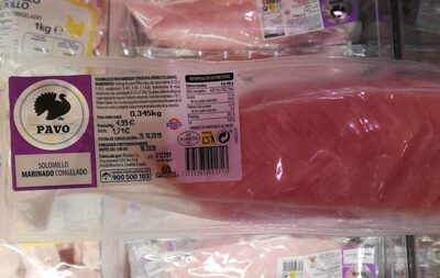 Solomillo marinado congelado front packaging