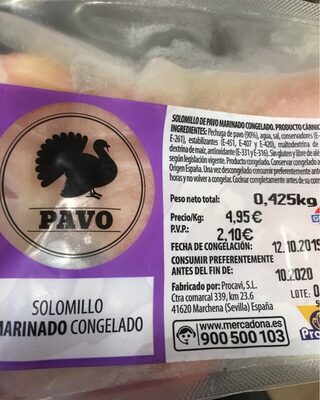 Solomillo marinado congelado
