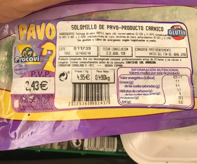 Solomillo de pavo front packaging