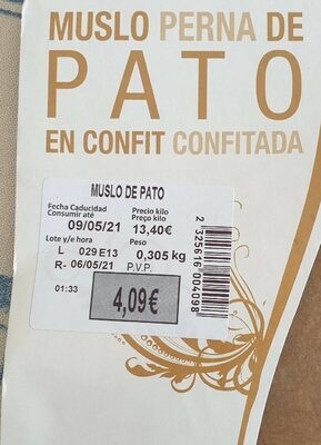 Muslo de pato confitado