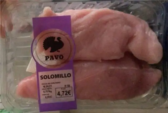 Pavo solomillo nutrition facts table