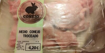 Medio conejo troceado front packaging