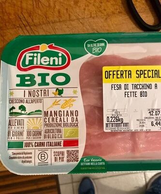 Fesa di tacchino a fette bio