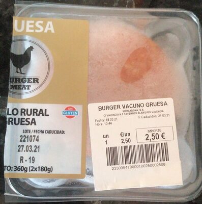 Burguer Vacuno gruesa