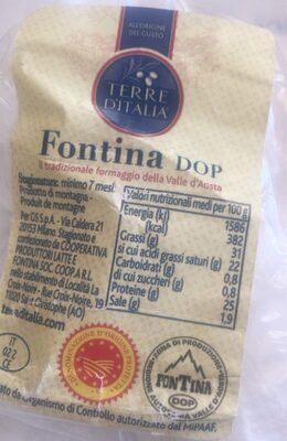 Fontina dop front packaging