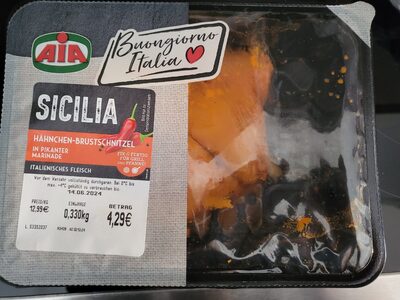 Hähnchenbrustschnitzel In Pikanter Marinade "Sicilia" front packaging