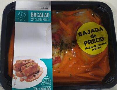 Bacalao con salsa de piquillo front packaging