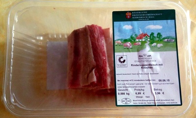 Rindersuppenfleisch mit Knochen