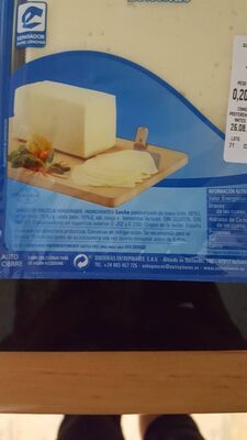 Queso semicuradl ingredients label