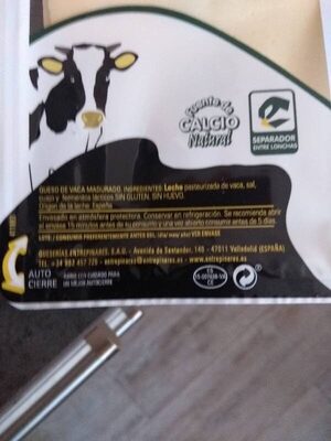 Tierno de vaca ingredients label