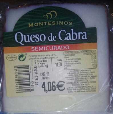 Queso de cabra front packaging
