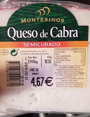 Queso de cabra semicurado front packaging