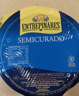 Queso semicurado front packaging