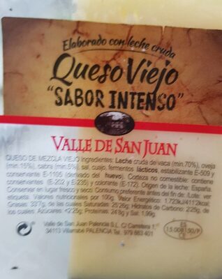 Queso viejo sabor intenso front packaging