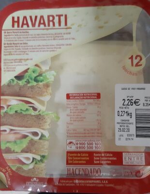 Queso havarti front packaging