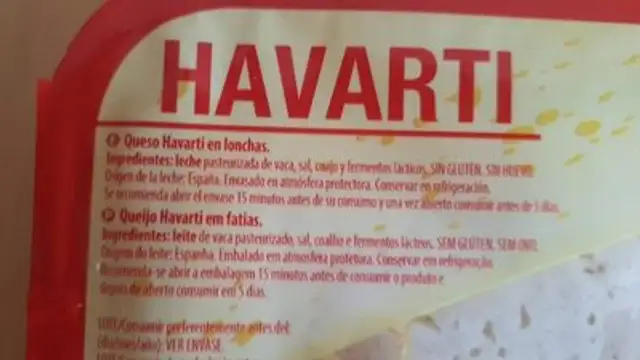 Havarti ingredients label