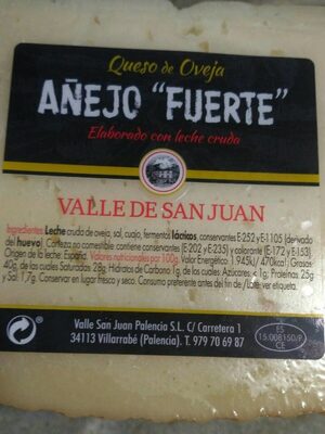 Queso de Oveja Añejo Fuerte front packaging