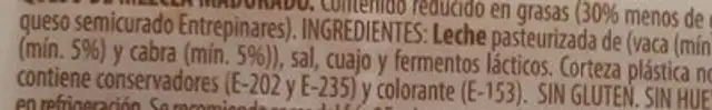 Semi curado light ingredients label