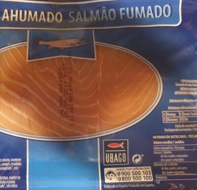 Salmon ahumado front packaging