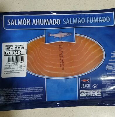 Salmón ahumado front packaging