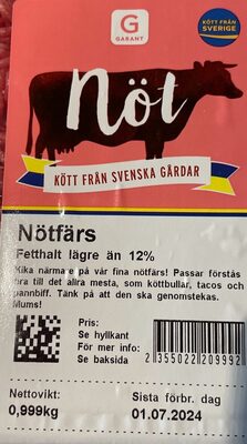 Nötfärs 12%