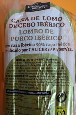 Caña de lomo de cebo iberico front packaging