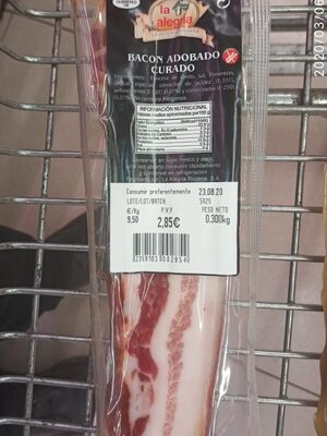 Bacon adobado curado