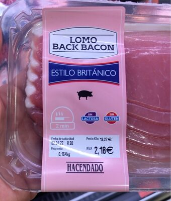 Lomo back bacon front packaging