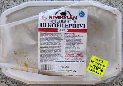 Possun marinoitu ulkofilepihvi front packaging