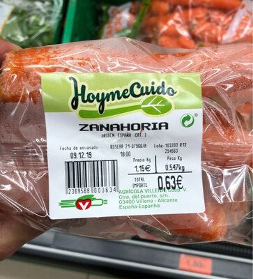 Zanahoria front packaging