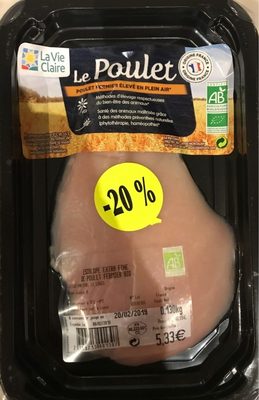 Escalope extra fine de poulet fermier bio front packaging