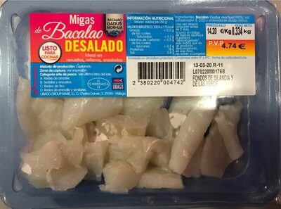 Migas de bacalao desalado