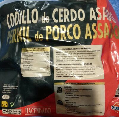 Codillo de cerdo asado front packaging