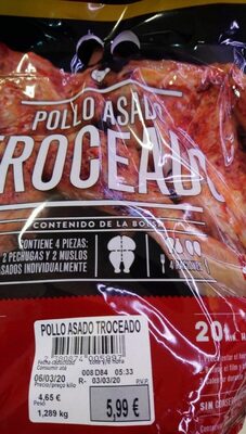 Pollo asado troceado