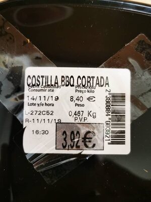 Costillas barbacoa cortadas