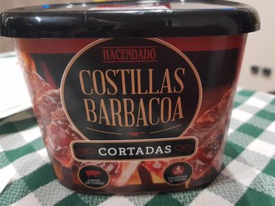Costillas barbacoa cortadas front packaging