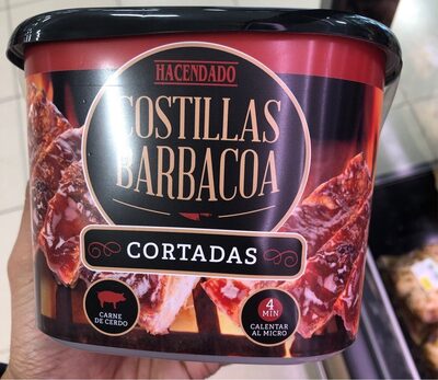 Costillas barbacoa cortadas front packaging